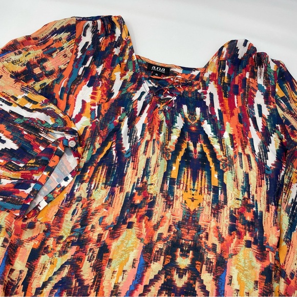 A.N.A Women’s XL Multicolor Long Sleeve Blouse - Picture 9 of 10